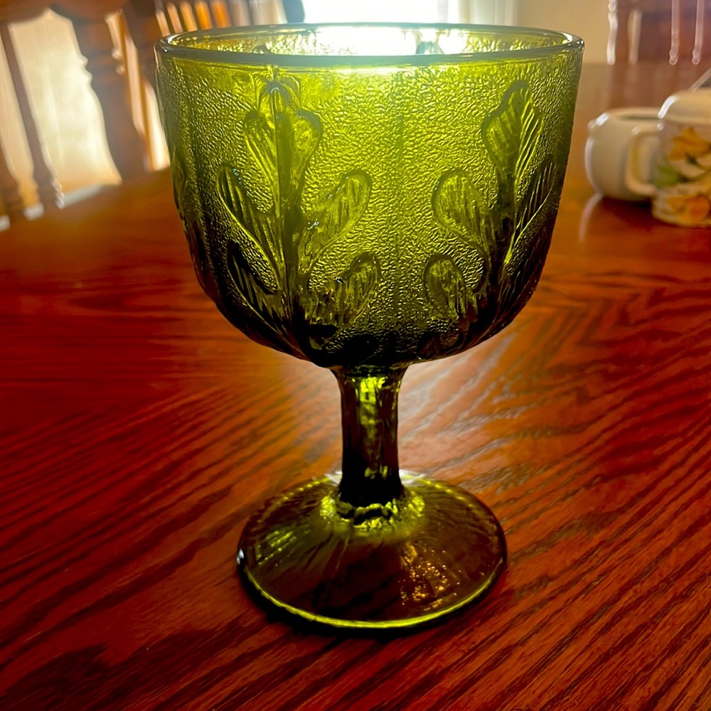FTD 1975 Vintage Green Glass